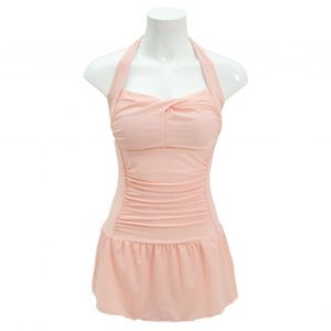 Maillot De Bain Une Piece Rose Pour Femme, Soutien-Gorge Push-Up, Dos Nu, Mini Robe De Plage Pour Les Voyages Et Les Fetes, Rose, Taille Xl - Neuf