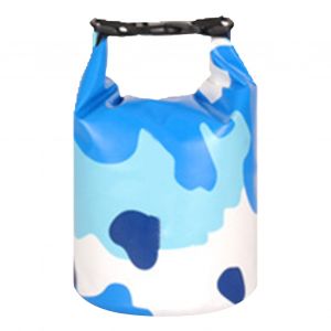 Sac Etanche En Pvc Avec Clip, Maille Camouflage, Sac Flottant D'exterieur Etanche Avec Boucle Pour La Plage, La Derive, La Natation, Bleu, 2 L (Sans Bandouliere) - Neuf