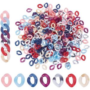 Eryi-540pcs Anneaux De Liaison En Acrylique 9 Couleurs Connecteurs À Liaison Rapide 13x10mm Anneaux De Liaison Ouverts Ovales Maillon De Chaîne De Sac Pour Collier Bracelet Chaîne De Lunettes - Neuf
