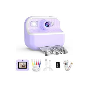 Appareil photo instantan&eacute; pour enfants avec carte TF 32 Go, double cam&eacute;ra, &eacute;cran 2,4 pouces, impression thermique et fonction dessin. - Neuf