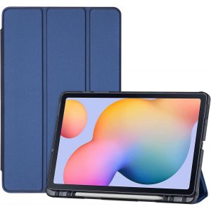 Coque pour Galaxy Tab S6 Lite 10,4 Pouces avec Porte-Stylo 2022 (SM-P613/P619) & 2020 (SM-P610/P615/P617), Housse &Eacute;tui Protection 10,4"" Antichute Auto Sommeil/R&eacute;veil- Marine - Neuf