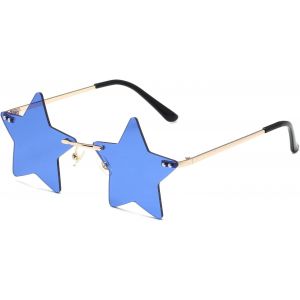 Lunettes de soleil vintage tendance et amusantes - En métal - Sans monture - Pour homme et femme - Style punk - Neuf