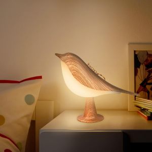 Kal-Bird Lampe De Table Night Light, Lampe De Table Sans Fil Dimmable, Usb Rechargeable Touch Sensor Control Kindergarten Light Avec Fonction De Diffuseur D'arôme De Chambre À Coucher (Jaune) - Neuf