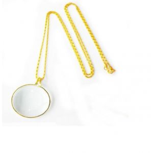 Collier Avec Loupe Optique 6x Et Chaîne En Or De 35,4 Pouces Pour La Bibliothèque, La Lecture Des Petits Caractères, Le Zoom, L'amélioration De La Vision, Les Bijoux - Neuf