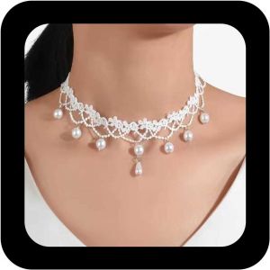 Kal-Collier Ras Du Cou En Dentelle Noire Collier Ras Du Cou En Cristal Noir Forme De Larme Collier Gothique Dentelle Creuse Des Années 90 Collier Tatouage Victorien Bijoux Pour Femmes Et Filles - Neuf