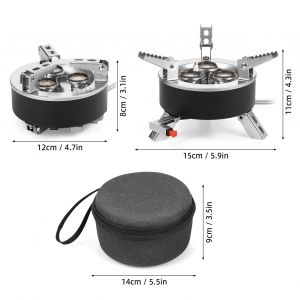 CuisinièRe à Gaz De Camping 6800 W Pliante 3 BrûLeurs à Allumage PiéZo RéChaud De RandonnéE En Plein Air CuisinièRe Four Pour Camping RandonnéE Pique-Nique D'urgence - Neuf