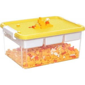 Tianyi-Boîtes De Rangement Avec Couvercle, Jaune, En Plastique, 16 L, Avec Couvercle Pour Plaque De Construction Et Plateau Amovible, Organisateur Artisanal | Boîte De Rangement Transparente Pour - Neuf
