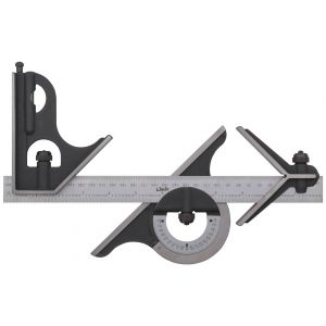&Eacute;querre combin&eacute;e de pr&eacute;cision avec rapporteur d'angle et t&ecirc;te de centrage 300 mm 0 - 180&deg; Limit LIMIT-1 - Neuf