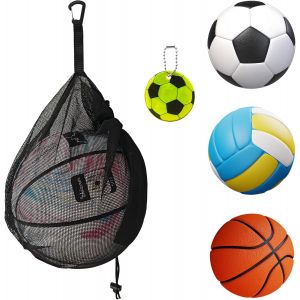 Acdsgd-25.4x30.5cm Sac &Agrave; Ballon &Agrave; Cordon De Serrage Portable, Sac De Transport De Ballon En Maille, Sacfilet De Rangement De Ballon Avec Poche Zipp&eacute;e Pendentif R&eacute;fl&eacute;chissant Pour Basketball Football - Neuf