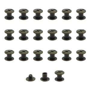 Lot de 20 vis Chicago M5x6mm Chicago Vis de reliure Chicago Rivet à clous en métal Vis Chicago à tête cruciforme pour ceinture en cuir Bricolage Livre de scrapbooking-couleur bronze - Neuf
