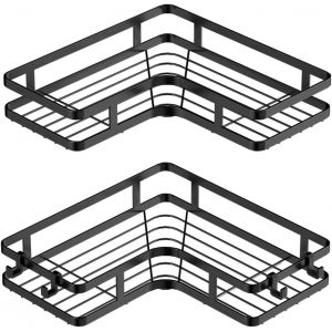 Loc-Etagere Support Salle De Bain Sans Percage,Etagere Douche Angle,Etagere Angle Salle De Bain,Etagere Douche Ventouse,Serviteurs De Douche 2Pcs - Neuf