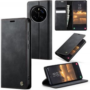 Honor Magic 6 Pro Premium Pu Leather Case Card Slots Wallet Pouch With Stand Function Flip Case Cover Honor Magic 6 Pro  Black - Neuf