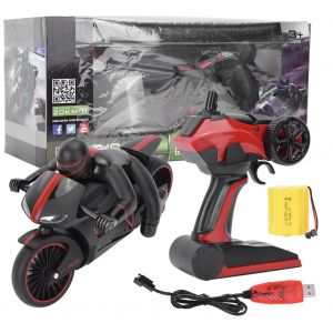 Moto telecommandee electrique 2,4 GHz a 4 canaux avec lumiere rouge - Neuf