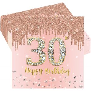 Kalanka-20 Pièces Serviette Papier Anniversaire 30 Ans,Serviettes Rose Et Or Decoration Joyeux Anniversaire,Jetables Mini Serviette Papier Décorées De Fête Pour Deco Table Anniversaire 30 Ans Femme - Neuf