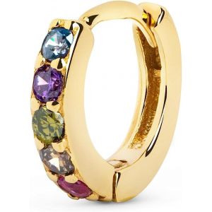 Kal-- Boucle D'oreille Unique Aro Cleo M. Argent Sterling 925 Plaqué Or 18 Kt. Fermoir Congo. Bijoux Pour Femme. - Neuf