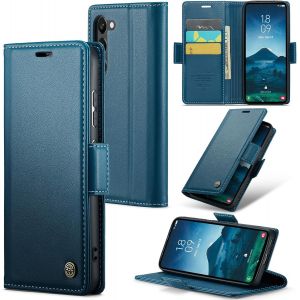 Maa-Coque Pour Samsung Galaxy S24, Étui Housse En Rfid Protection Premium Pu Cuir Portefeuille Rabat Case Magnétique Stand Antichoc, Étui Case Pour Samsung Galaxy S24, Bleu - Neuf
