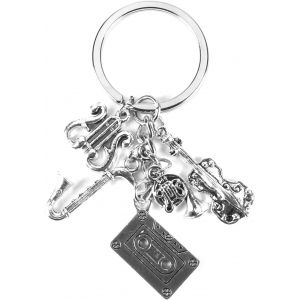 Kal-Porte-Cl&eacute;s Personnalis&eacute; En M&eacute;tal, Un Cadeau Unique Pour Les Femmes Avec Un Design Saxophone Et Un Pendentif Cr&eacute;atif De Bande Urbaine, Id&eacute;al Comme Cadeau De Rentr&eacute;e Scolaire Et Cadeau D'adieu, Arg - Neuf
