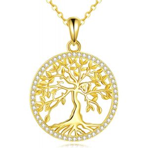 Collier Arbre De Vie Pour Femme En Argent Sterling 925 Avec Pendentif Arbre De Vie - Cadeau Pour Maman - Neuf