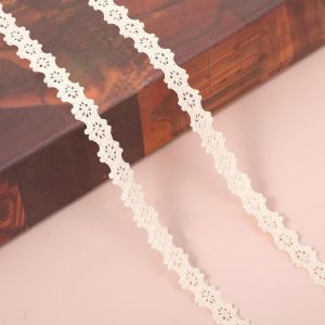 Mevronisshop-Ruban En Dentelle Vintage - 9 M De Long - 1 Cm De Large - Beige - En Coton - D&eacute;coratif - Fleurs En Dentelle - Pour Bricolage, Couture, Artisanat, Mariage, D&eacute;coration De Scrapbooking - Neuf