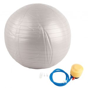 Ballon D'exercice En Pvc, Ballon De Yoga Pour Entrainement, Ballon D'equilibre Antideflagrant Pour Salle De Sport A Domicile, Finition Mate, Gris 65 Cm - Neuf