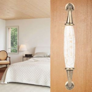 HJLIAN Poignees de porte en ceramique de style vintage pour armoire, tiroir, placard (6035-128) - Neuf