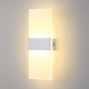 Eryi-12w Applique Murale Intérieure Led Lampes Murales Modernes Haut Vers Le Bas Lllumination Applique Murale Chambre Pour Chambre À Coucher, Couloir, Salle De Séjour, Escaliers (Blanc Chaud) - Neuf