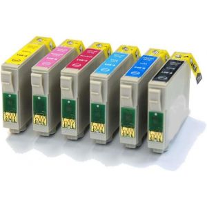 Mondo Impression - Compatible Multipack (6 Pcs) T0807 Cartouches D'Encre Pour Epson 1X T0801 T0802 T0803 T0804 T0805 T0806 Compatible Avec Epson R 265/R 285/R 360/Rx 560/Rx 585/ Rx 685/ Rx 685/ Rx 68 - Neuf