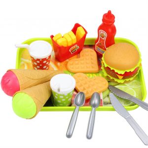 Jouets De Restauration Rapide Hamburger Frites Hot Dog Coca Jouet De Jeu Amusant Pour Garcons Filles Jeu De Nourriture Ensemble De Nourriture - Neuf