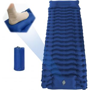Letnerny-Matelas Camping, Ultral&eacute;ger, Isolant Matelas Gonflable, Matelas Tapis De Couchage Avec Pompe &Agrave; Pied Int&eacute;gr&eacute;e Pliable,Matelas Auto-Gonflants Pour Le Camping Pour Camping, Randonn&eacute;e-Vert (Bleu - Neuf