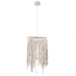HJLIAN Abat-jour en corde de coton tissee a la main, lampe murale boheme, lustre decoratif, 85-265 V - Neuf