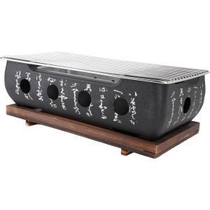 CHECARZHN--NO1-Style Japonais - Four À Charbon Portable En Alliage D'Aluminium Avec Grille Métallique Et Base - Barbecue De Table Japonais (Xl) - Neuf