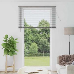 Vidaxl Store De Fenêtre Avec Des Rideaux Autre Argenté 80 X 130 Cm Aluminium - Neuf