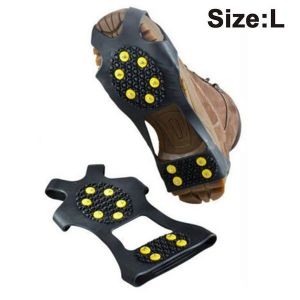Crampons D'hiver Bran À 10 Pointes ¿ Crampons Antidérapants Pour Chaussures De Plein Air, Pêche Sur Glace, Randonnée Et Sécurité Sur Neige - Neuf