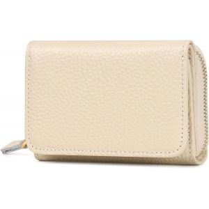 YEMAESRE-Porte Monnaie Femme, Portefeuille Femme Cuir Blocage Rfid Petit Portefeuilles Et Porte-Cartes Avec Fermeture Éclair Poche À Monnaie, Crème - Neuf