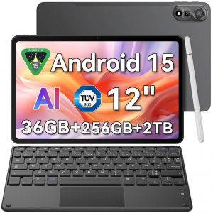 Blackview x Gemini AI 2.0 MEGA 2 WiFi Tablette 12" 90Hz, RAM 36 Go ROM 256 Go/SD 2 To,Android 15 WiFi 6, 9000mAh PC 2.0 Gris Avec Clavier K1 - Neuf