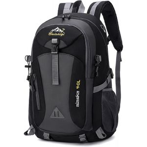 JGD-Grand Volume Sac &agrave; Dos Multifonction, Sac a Dos Randonnee Homme, imperm&eacute;able, multifonction, pour voyage, montagne, camping et sports de plein air, 40L, Noir - Neuf