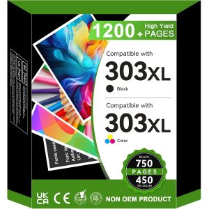 NouvelHorizonstore-303XL Cartouches d'impression Noir et Couleur, pour HP 303, pour HP 303XL pour Envy Inspire 7200e 7220e 7900e 7920e,pour Envy Photo 6200 6230 7800,pour imprimante Tango X Smart - Neuf