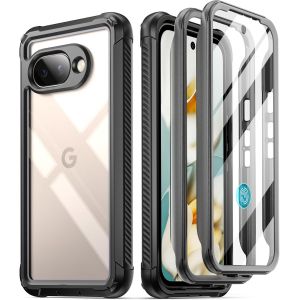 LORANKA-Guardian Coque pour Google Pixel 9A 5G (2025), Protection d'&eacute;cran int&eacute;gr&eacute;e [Fonctionne avec Identification d'empreintes digitales], [2 Cadres Avant] [Charge sans Fil] Coque int&eacute;grale Antichoc - Neuf