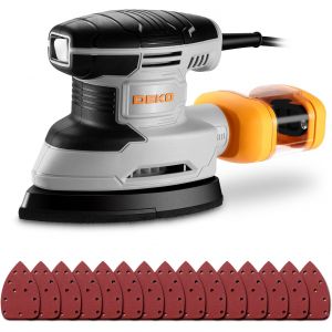 Ulteronixshop-Ponceuse Triangulaire 180W - Ponceuse Electrique 13000 RPM avec D&eacute;poussi&eacute;reur et 15 Abrasifs - Ponceuse Bois Id&eacute;ale pour Pon&ccedil;age, Polissage, Travail du Bois - Ponceuse Delta - Neuf