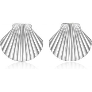 Kal-Boucles D'oreilles En Acier Inoxydable Plaqué Or Pour Femme - Design Coquillage Et Étoile De Mer - Bijoux De Plage Et D'été - Différentes Tailles Et Styles - Neuf