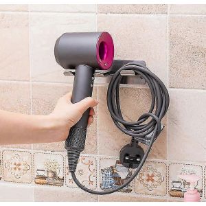 Support de sèche-cheveux,compatible avec les supports muraux,acier inoxydable 304 (argent) - Neuf
