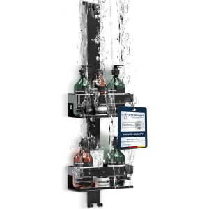 W&S &Eacute;tag&egrave;re de Douche &agrave; Suspendre Sans Per&ccedil;age &iquest; &Eacute;tag&egrave;re Rangement en Acier Inoxydable | Panier Rangement Antirouille | &Eacute;tag&egrave;re Salle de Bain, Porte Savon Douche, Rangement Salle de Bain &iquest; Noir - Neuf