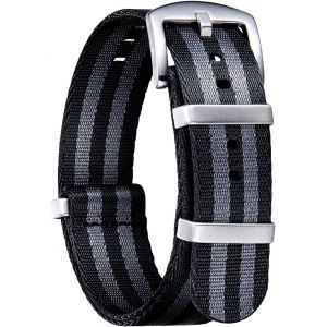 Bracelet De Montre En Nylon Balistique Militaire Remplacement Bracelet Montre Tressé Avec Noir/Argent Boucle En Acier Hommes Femmes 20 Couleurs 18mm 20mm 22mm 24mm (Version De Mise À Niveau).[U2371] - Neuf