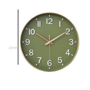 horloge murale silencieuse de 30,5 cm, sans tic-tac, pour salon, chambre, cuisine, bureau (orange rouge) - Neuf