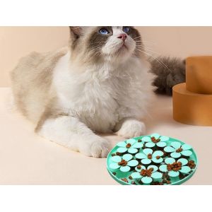 Tapis &Agrave; L&eacute;cher Pour Chat Avec Ventouse - Vert, 20,3 Cm De Diam&egrave;tre - Neuf