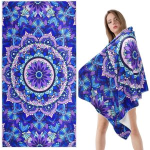 Microfibre Serviette De Plage Pour Les Femmes, Douce Serviette De Bain, Serviette De Sport, De Sechage Rapide, De Grande Serviette Absorbante Pour Les Voyages, Piscine, Sauna, Piscine, Fitness, Yoga, 150 X 75 Cm - Neuf