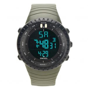 Montre De Sport &Agrave; Affichage Num&eacute;rique Multifonctionnel Montre-Bracelet &Eacute;lectronique Led &Eacute;tanche (Vert Arm&eacute;e) - Neuf