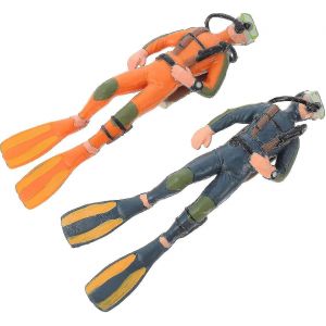 2pcs Mini Plongeur Figurines Plongeur en haute mer Minuscule sous-marin Figurines Aquarium Plongeurs réalistes Figurines - Neuf