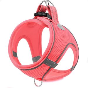 Harnais Chien, R&eacute;fl&eacute;chissant Respirante Gilet Harnais Pour Petit Chiens Et Chats, Xs, Rose - Neuf