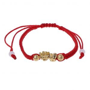 Lucky Gold Pi Xiu Pendentif Bracelet Chinois Feng Shui Rouge Bracelets Bijoux Cadeau - Neuf